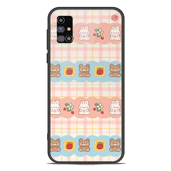 Cute Korean Design Series Soft Phone Case - Premium Glass Case - Design 5 - Samsung Galaxy M31s