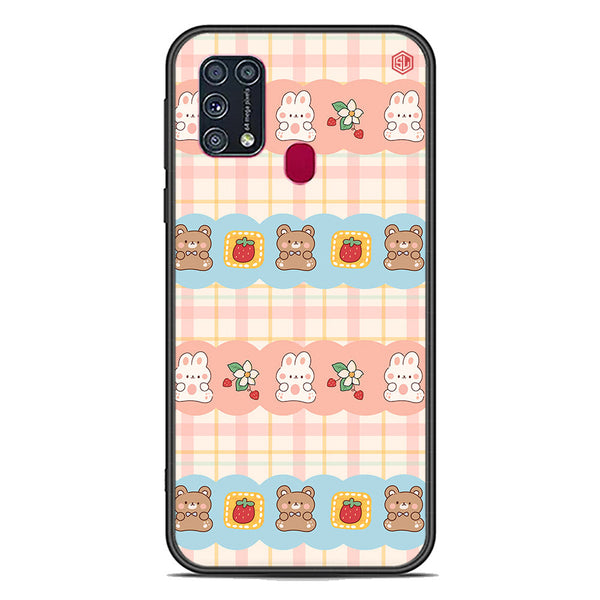 Cute Korean Design Series Soft Phone Case - Premium Glass Case - Design 5 - Samsung Galaxy M31