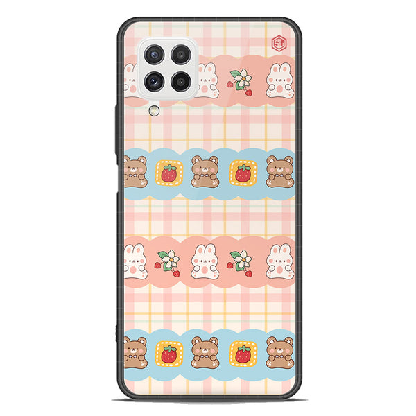 Cute Korean Design Series Soft Phone Case - Premium Glass Case - Design 5 - Samsung Galaxy M22