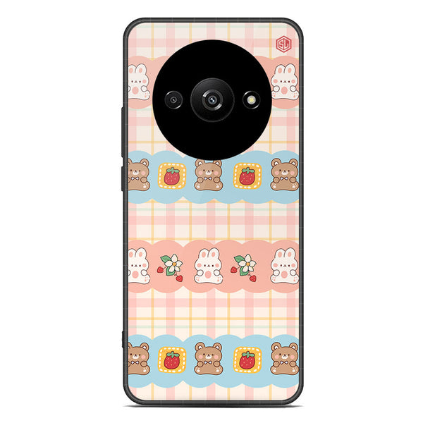 Cute Korean Design Series Soft Phone Case - Premium Glass Case - Design 5 - Xiaomi Redmi A3