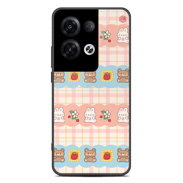 Cute Korean Design Series Soft Phone Case - Premium Glass Case - Design 5 - Oppo Reno 8 Pro