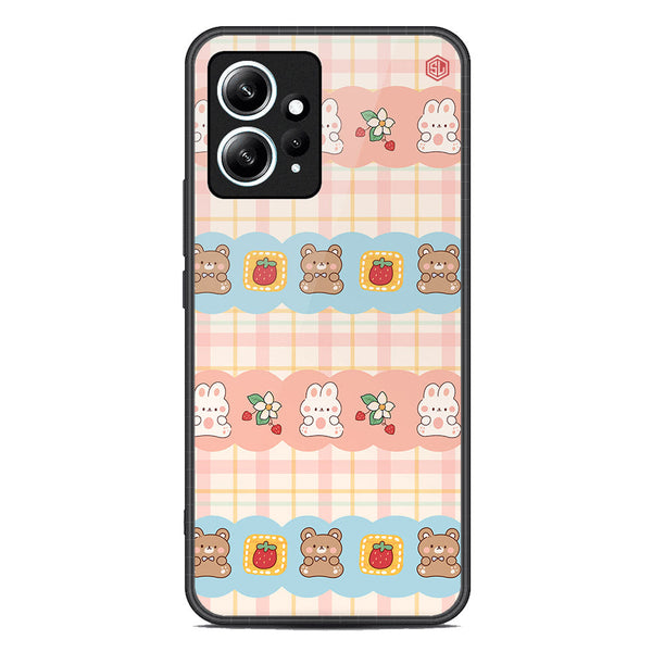 Cute Korean Design Series Soft Phone Case - Premium Glass Case - Design 5 - Xiaomi Redmi Note 12 4G