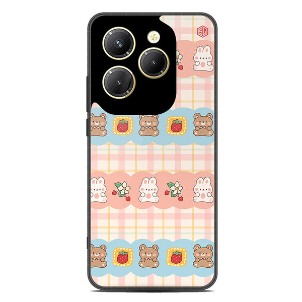 Cute Korean Design Series Soft Phone Case - Premium Glass Case - Design 5 - Infinix Hot 40 Pro
