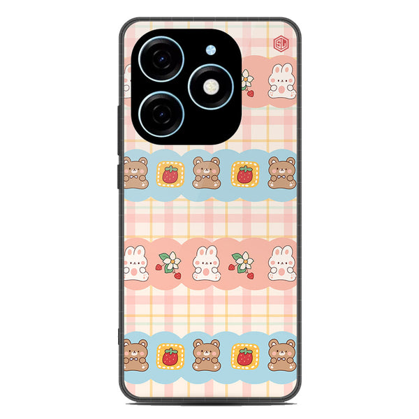 Cute Korean Design Series Soft Phone Case - Premium Glass Case - Design 5 - Tecno Spark 20