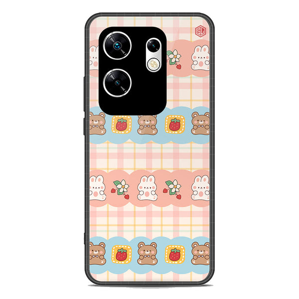 Cute Korean Design Series Soft Phone Case - Premium Glass Case - Design 5 - Infinix Zero 30 4G