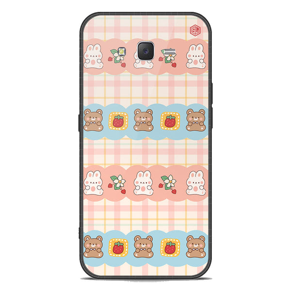 Cute Korean Design Series Soft Phone Case - Premium Glass Case - Design 5 - Samsung Galaxy J7 2015