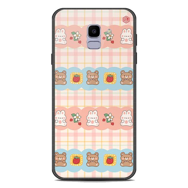 Cute Korean Design Series Soft Phone Case - Premium Glass Case - Design 5 - Samsung Galaxy J6 2018