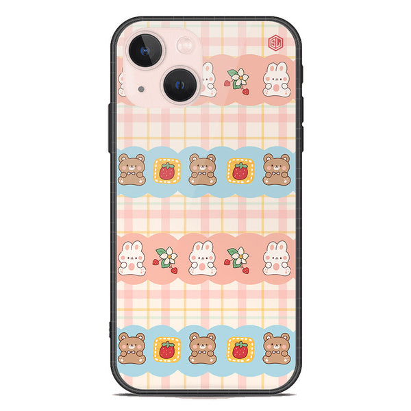Cute Korean Design Series Soft Phone Case - Premium Glass Case - Design 5 - iPhone 14 Plus