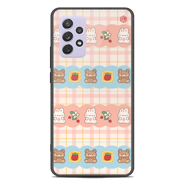 Cute Korean Design Series Soft Phone Case - Premium Glass Case - Design 5 - Samsung Galaxy A72