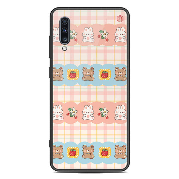 Cute Korean Design Series Soft Phone Case - Premium Glass Case - Design 5 - Samsung Galaxy A70