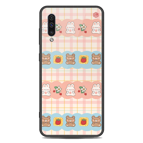 Cute Korean Design Series Soft Phone Case - Premium Glass Case - Design 5 - Samsung Galaxy A30s