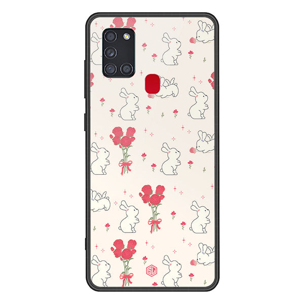 Cute Korean Design  Series Soft Phone Case - Premium Glass Case - Design 6 - Samsung Galaxy A21s