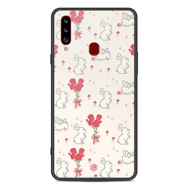 Cute Korean Design Series Soft Phone Case - Premium Glass Case - Design 6 - Samsung Galaxy A20s