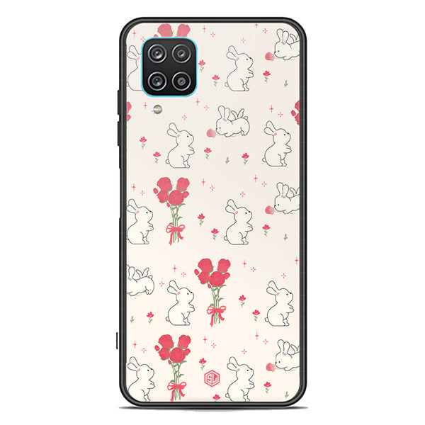 Cute Korean Design Series Soft Phone Case - Premium Glass Case - Design 6 - Samsung Galaxy A12