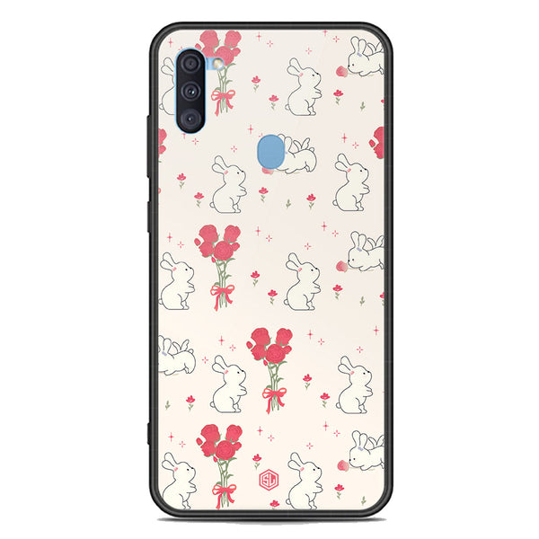 Cute Korean Design Series Soft Phone Case - Premium Glass Case - Design 6 - Samsung Galaxy A11