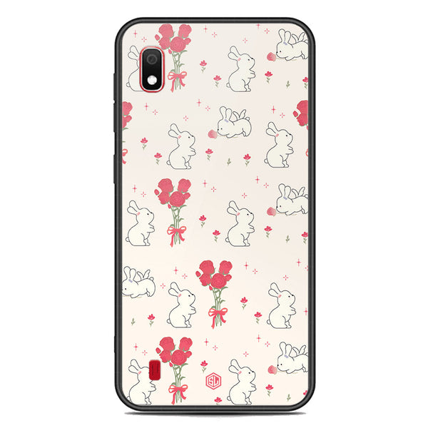 Cute Korean Design Series Soft Phone Case - Premium Glass Case - Design 6 - Samsung Galaxy A10