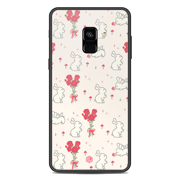 Cute Korean Design Series Soft Phone Case - Premium Glass Case - Design 6 - Samsung Galaxy A8 2018
