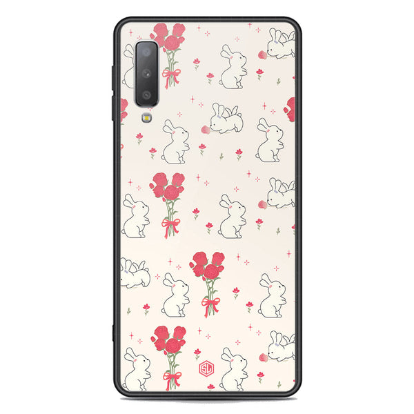 Cute Korean Design Series Soft Phone Case - Premium Glass Case - Design 6 - Samsung Galaxy A7 2018