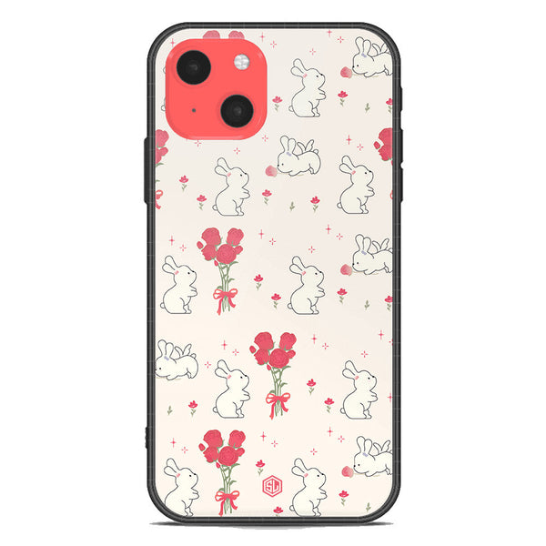 Cute Korean Design Series Soft Phone Case - Premium Glass Case - Design 6 - iPhone 13 Mini