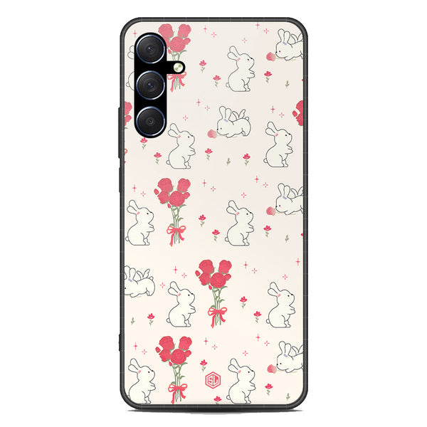 Cute Korean Design Series Soft Phone Case - Premium Glass Case - Design 6 - Samsung Galaxy M54