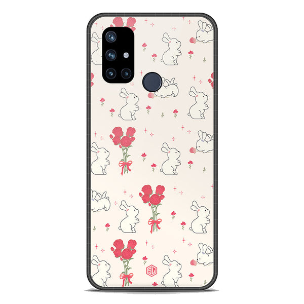 Cute Korean Design Series Soft Phone Case - Premium Glass Case - Design 6 - OnePlus Nord N10 5G