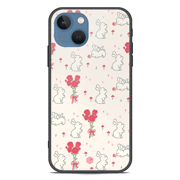 Cute Korean Design Series Soft Phone Case - Premium Glass Case - Design 6 - iPhone 13