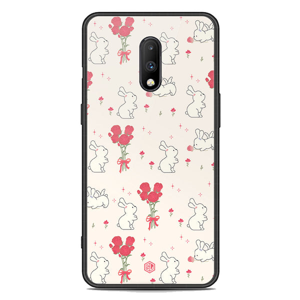 Cute Korean Design Series Soft Phone Case - Premium Glass Case - Design 6 - OnePlus 7