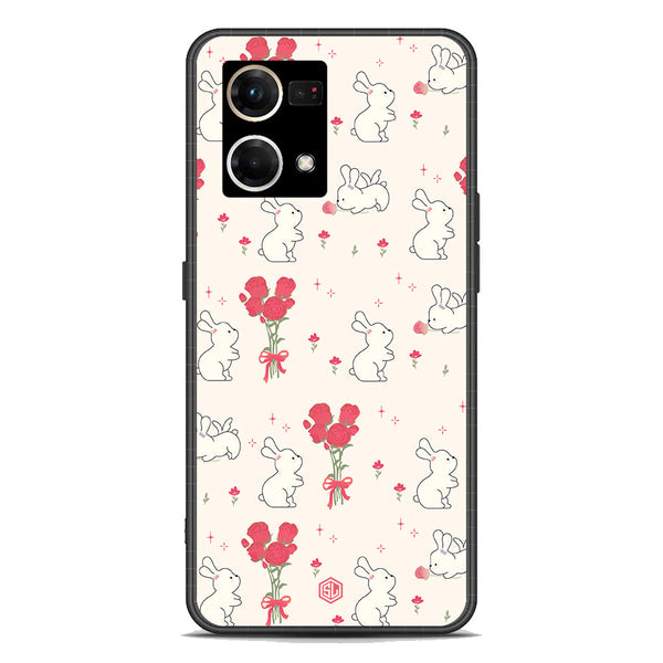 Cute Korean Design Series Soft Phone Case - Premium Glass Case - Design 6 - Oppo Reno 7 4G