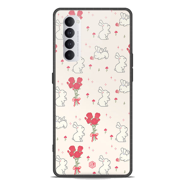 Cute Korean Design Series Soft Phone Case - Premium Glass Case - Design 6 - Oppo Reno 4 Pro 5G