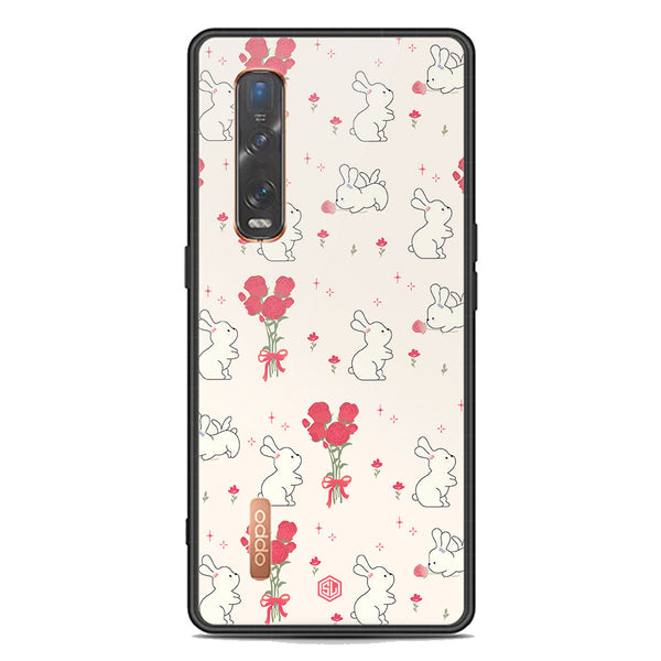 Cute Korean Design Series Soft Phone Case - Premium Glass Case - Design 6 - Oppo Find X2 Pro