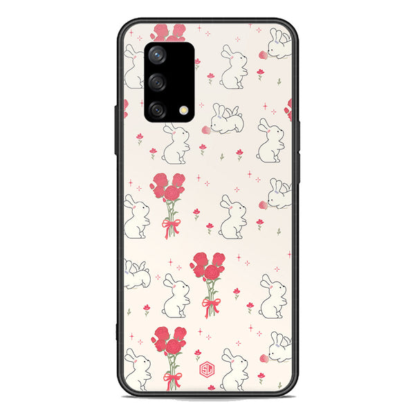 Cute Korean Design Series Soft Phone Case - Premium Glass Case - Design 6 - Oppo F19s
