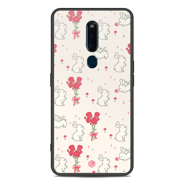Cute Korean Design Series Soft Phone Case - Premium Glass Case - Design 6 - Oppo F11 Pro