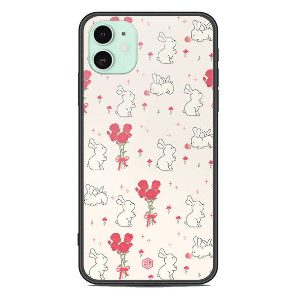 Cute Korean Design Series Soft Phone Case - Premium Glass Case - Design 6 - iPhone 11