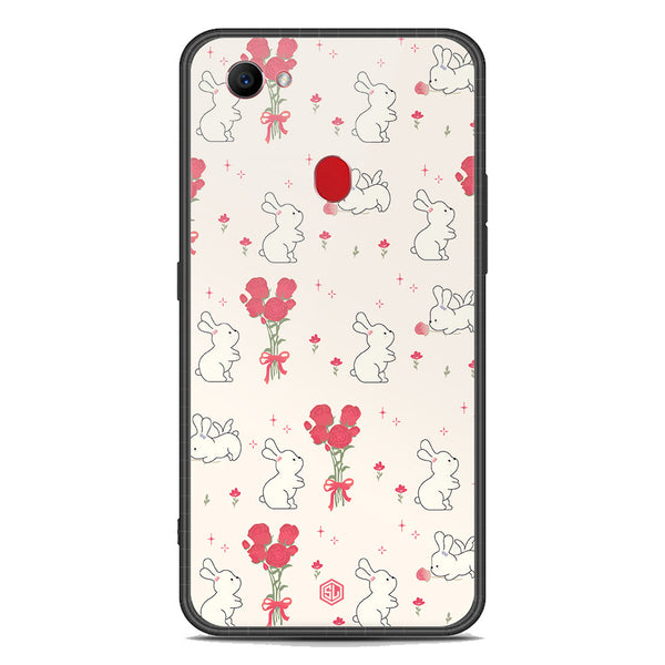 Cute Korean Design Series Soft Phone Case - Premium Glass Case - Design 6 - Oppo F7