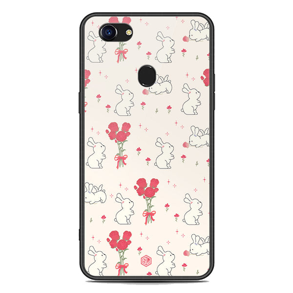 Cute Korean Design Series Soft Phone Case - Premium Glass Case - Design 6 - Oppo F5