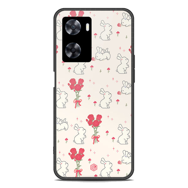 Cute Korean Design Series Soft Phone Case - Premium Glass Case - Design 6 - Oppo A57s