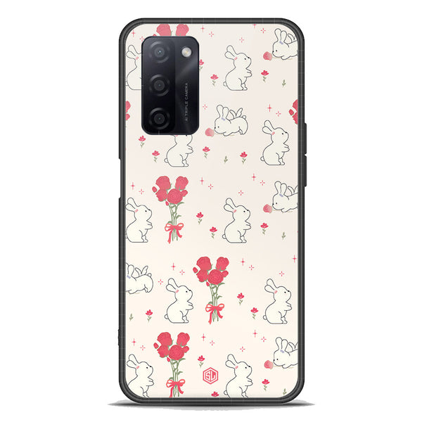 Cute Korean Design Series Soft Phone Case - Premium Glass Case - Design 6 - Oppo A55s