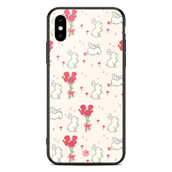 Cute Korean Design Series Soft Phone Case - Premium Glass Case - Design 6 - iPhone X