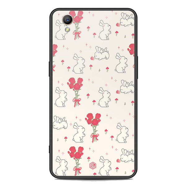 Cute Korean Series Soft Phone Case - Premium Glass Case - Design 6 - Oppo A37