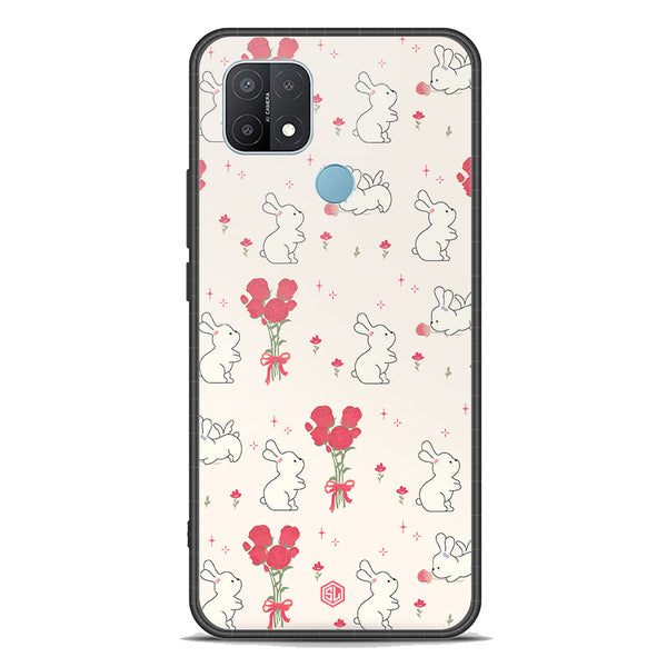 Cute Korean Series Soft Phone Case - Premium Glass Case - Design 6 - Oppo A35