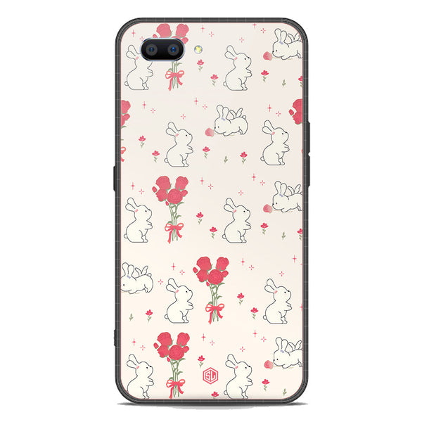 Cute Korean Series Soft Phone Case - Premium Glass Case - Design 6 - Oppo A12e
