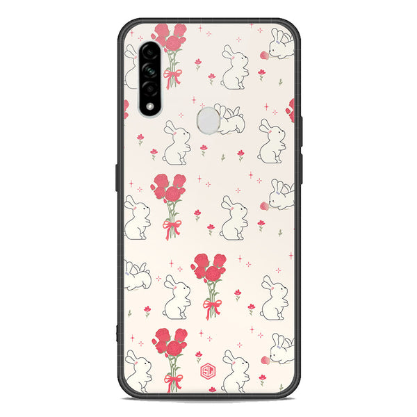 Cute Korean Series Soft Phone Case - Premium Glass Case - Design 6 - Oppo A8