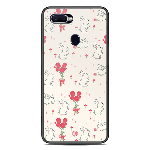 Cute Korean Series Soft Phone Case - Premium Glass Case - Design 6 - Oppo A7x