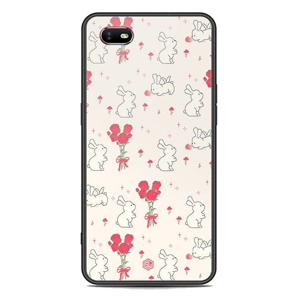 Cute Korean Series Soft Phone Case - Premium Glass Case - Design 6 - Oppo A1k