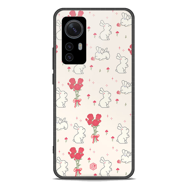 Cute Korean Series Soft Phone Case - Premium Glass Case - Design 6 - Xiaomi 12