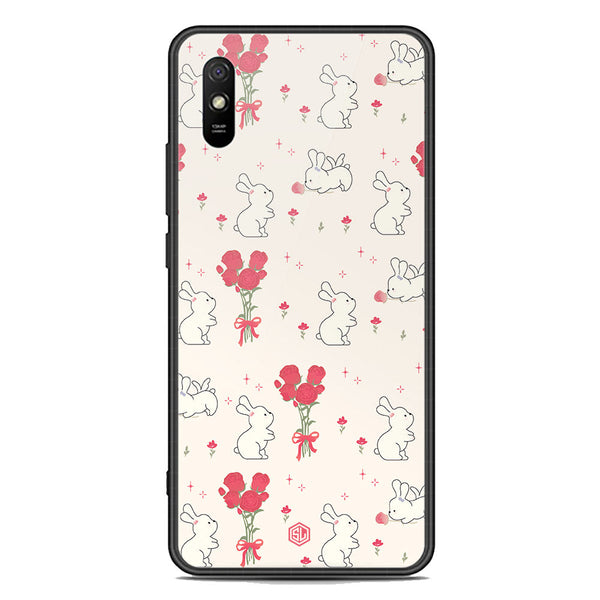 Cute Korean Series Soft Phone Case - Premium Glass Case - Design 6 - Xiaomi Redmi 9A