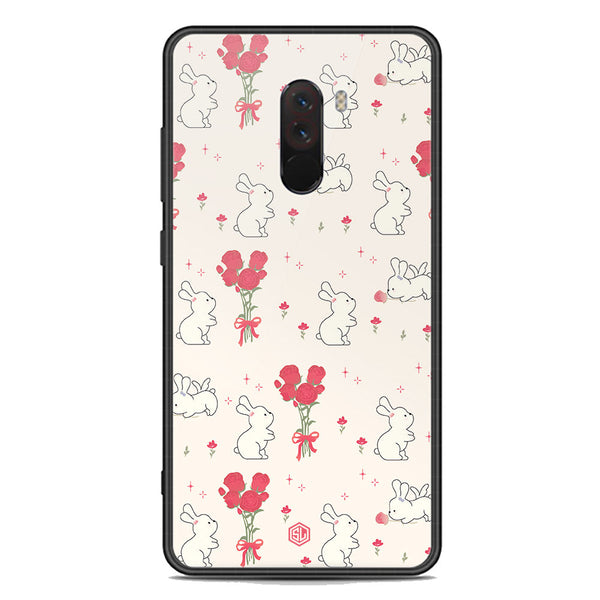 Cute Korean Series Soft Phone Case - Premium Glass Case - Design 6 - Xiaomi Pocophone F1