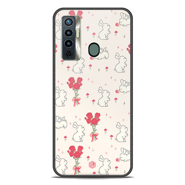 Cute Korean Series Soft Phone Case - Premium Glass Case - Design 6 - Tecno Camon 17