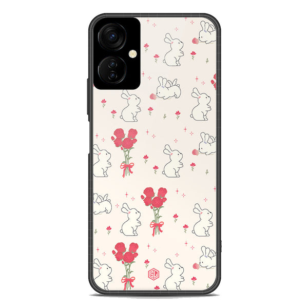 Cute Korean Series Soft Phone Case - Premium Glass Case - Design 6 - Tecno Spark 9T