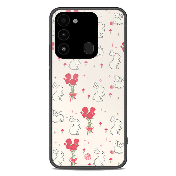 Cute Korean Series Soft Phone Case - Premium Glass Case - Design 6 - Tecno Spark 8C